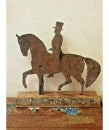 ANTIQUE FOLK ART HORSE AND RIDER WEATHER VANE - $494.90