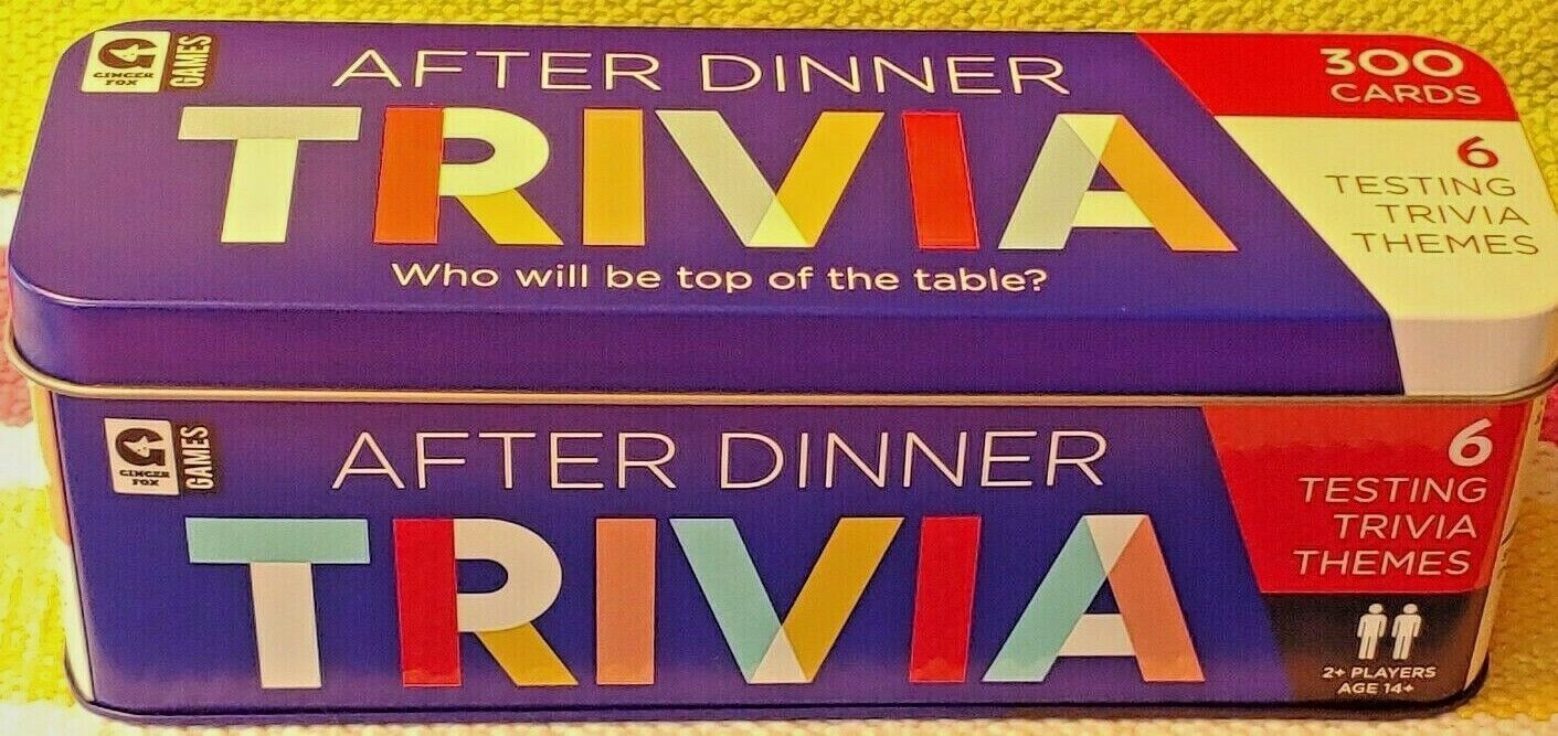 Ginger Fox After Dinner Trivia Game for the Family 6 Trivia Themes