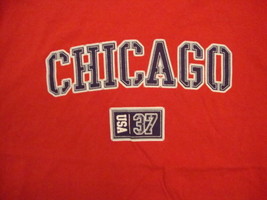 Chicago Illinois USA City Vacation Red T Shirt L - $17.17