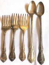 ONEIDA 1881 ROGERS  LOT of 5 BABY FEEDING SPOONS &amp;  FORKS - $19.31
