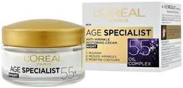 L&#39;Oreal Age Specialist Night Cream 55+ Anti Wrinkle Hydrating Moisturizi... - $15.39