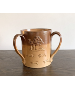 Victorian Stoneware 3 Handle Loving Cup Tavern Hunting Scenes, Large, Un... - $99.00