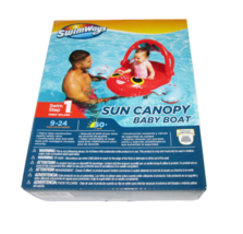 Baby Float Swim Sun Canopy Boat Pool Red Crab - Ages 9-24M -Swimways Inf... - $9.90