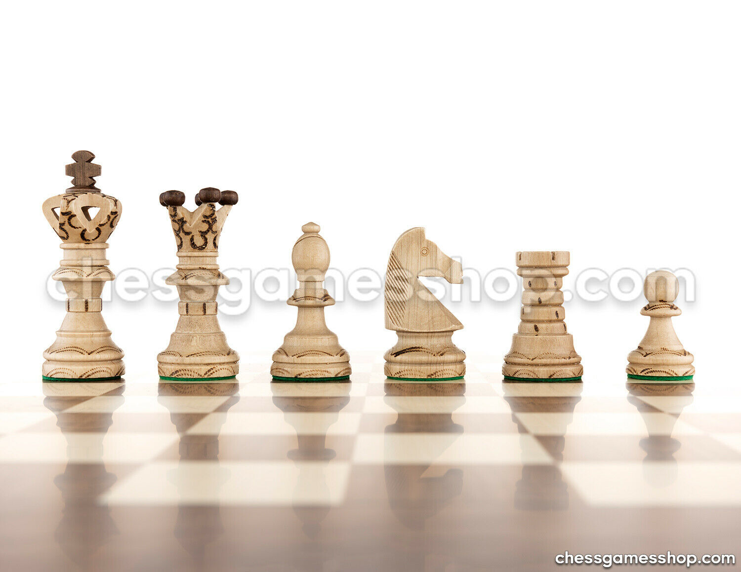 Luxury handmade chess set-Brass chessmen walnut mosaic chess board