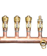 1&quot; Copper Manifold 5/8&quot; Comp. Pex-AL-Pex (With &amp; W/O Ball Valves) 2 Loop... - $83.66+