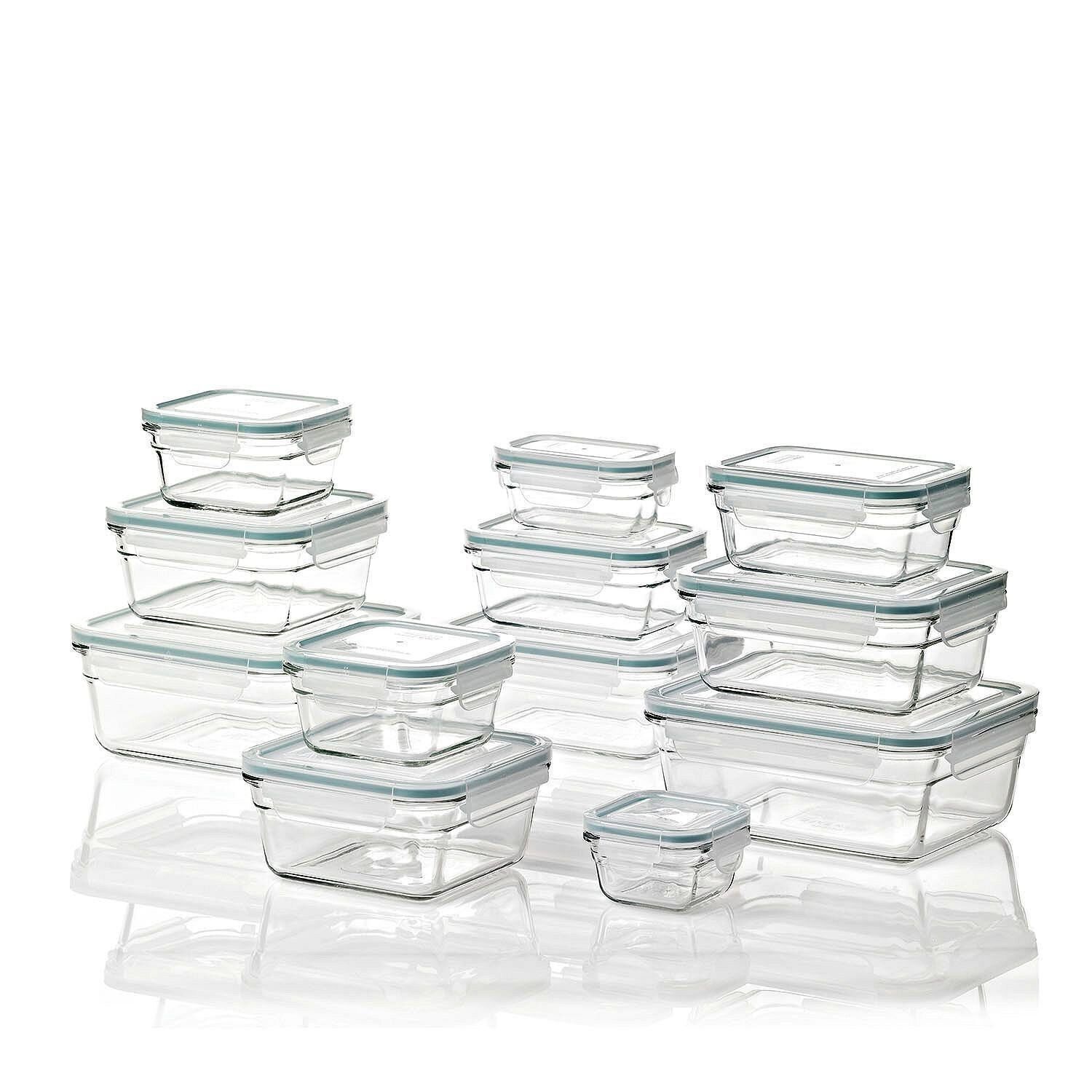 Glasslock 24 Piece Oven and Microwave Safe Glass Food Storage and
