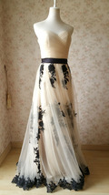 Ivory Strapless High Waist Bridesmaid Dress Embroidery Maxi Wedding Dress Plus image 5