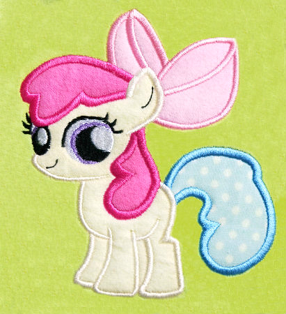 apple bloom my little pony applique machine embroidery design