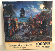 Disney Parks Thomas Kinkade Pirates of Caribbean Black Pearl 1000 piece Puzzle