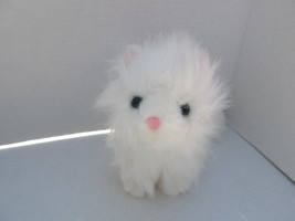 Webkinz Plush Persian Cat HM110 Furry White Pink Bow Stuffed Toy No Code  - $14.85