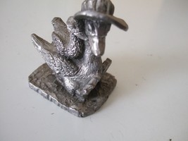 Michael Ricker Pewter Figurine Goose With Hat And Baby #9542 1984 - $16.19