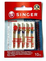 2 pack Singer Titanium Universal &amp; Ball Point Asst. Sewing Machine Needl... - $20.90