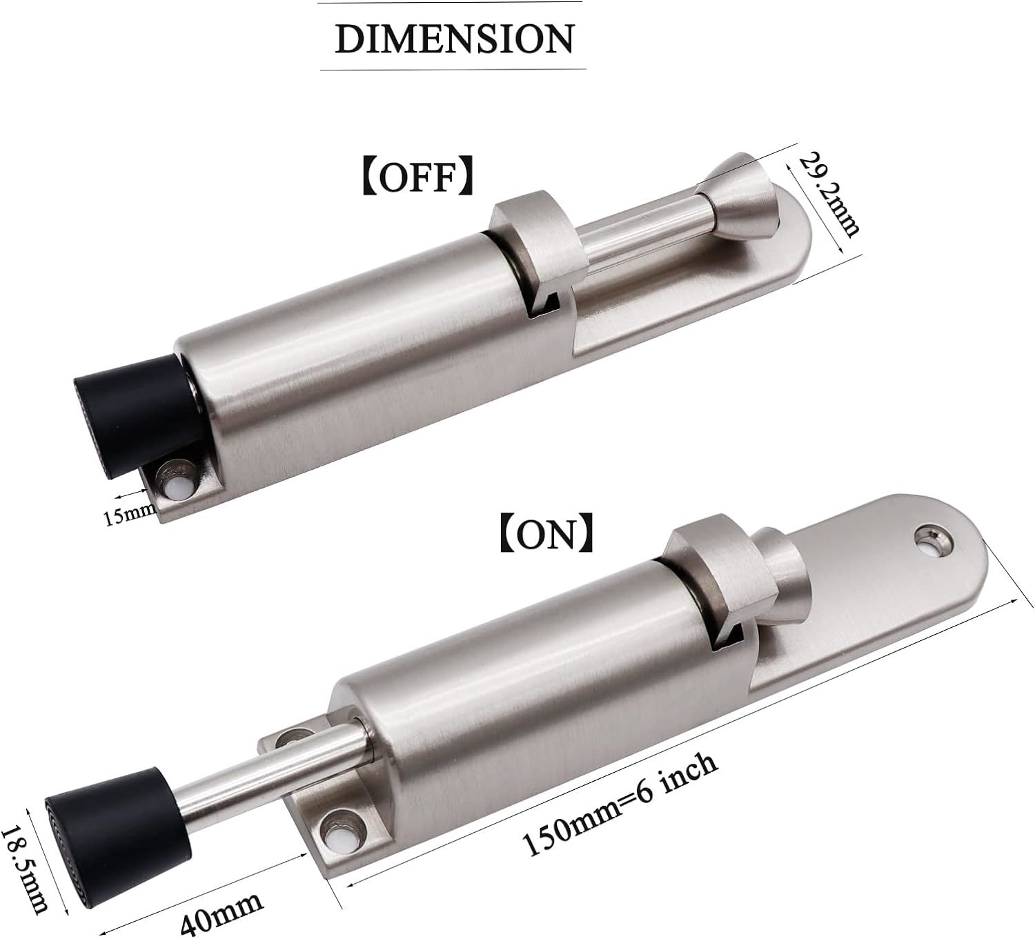 Kickdown Door Stop 2Pack Easy Step SpringLoaded Telescoping StepOn