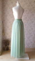 SAGE GREEN Tulle Maxi Skirt Plus Size Sage Green Wedding Bridesmaid Tulle Skirt image 6