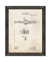 Wristwatch Patent Print Old Look with Black Wood Frame - $24.95+