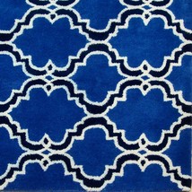 Moroccan Scroll Tile Indigo Handmade Persian Style Woolen Area Rug - 3' x 5' - $199.00