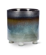 Large Ombre Glaze Footed Planter 10.5&quot; High Stoneware High Gloss Blue Br... - $69.29