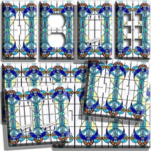 BLUE COUNTRY RUSTIC STAINED GLASS STYLE LIGHTSWITCH OUTLET WALL PLATE RO... - $14.44+