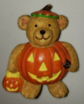 Vintage Avon Halloween Vintage Bear Jol Pumpkin Costume Holiday Brooch Pin - $9.99