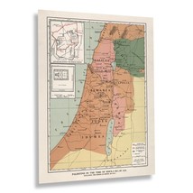 1912 Palestine in the Time of Jesus Christ Map Print Wall Art Poster - $39.99+