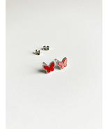Mini Carnelian Butterfly Earrings in Silver - $30.00