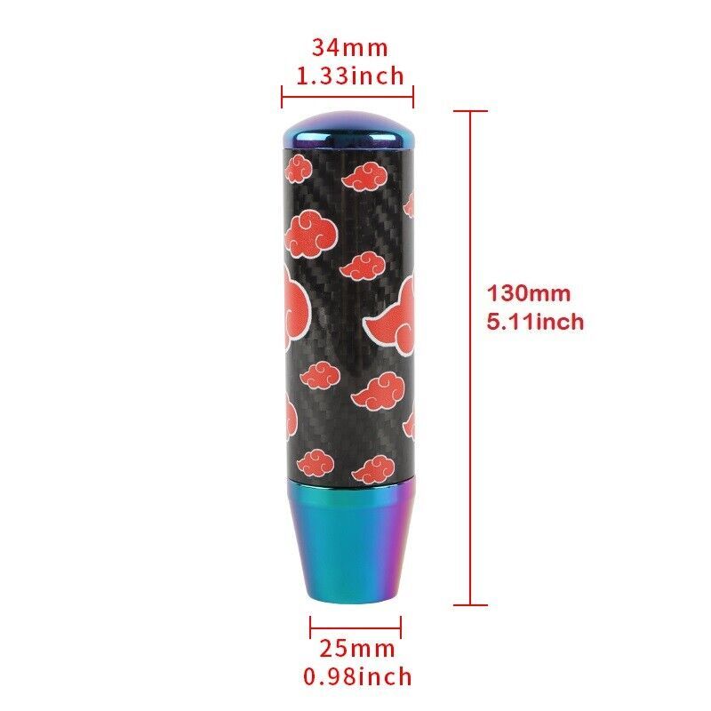 13CM JDM Naruto Akatsuki Cloud Neo Aluminum + Carbon Manual Gear Shift