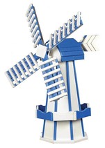 6½ FOOT JUMBO POLY WINDMILL - White &amp; Blue Working Garden Weathervane Am... - $1,428.97