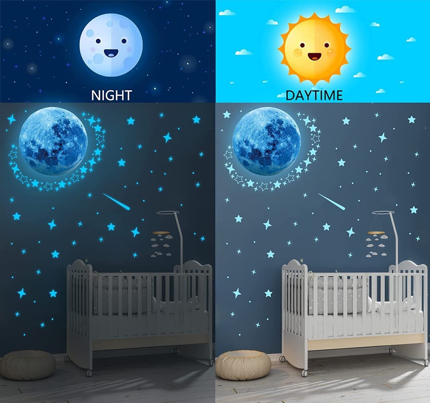 Glow In The Dark Stars For Ceiling Glow In The Dark Stars & Moon Wall