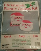 Christmas Plastic Canvas Kit Pc500 Santa Coasters&amp;Holder National Yarn C... - $24.25