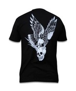 Men&#39;s 2 Cents Vengeance Skull Flying Eagle Tattoo Art Black Market T-shi... - $24.50