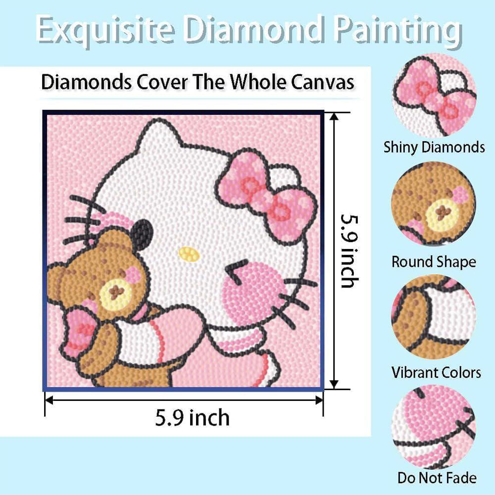 5Pcs 5D Diamond Painting by Numbers Make Your Own GEM Keychains Unicor