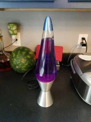 Primary image for 16" silver base teal purple fluid lava lamp