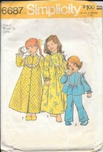 Vintage Simplicity #6687 -  Girls&#39; Robe, Nightgown &amp; Pajamas - Size 4 - $8.42