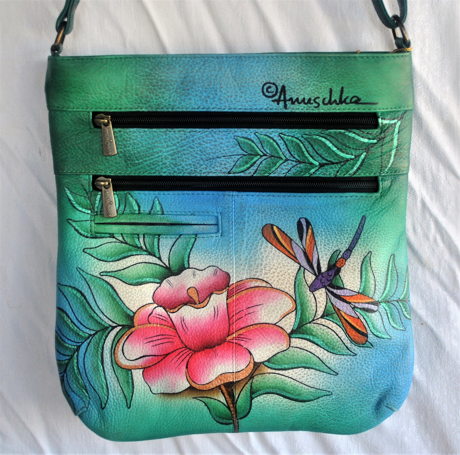 Anushcka Medium Cross Body Bag Handpainted Leather