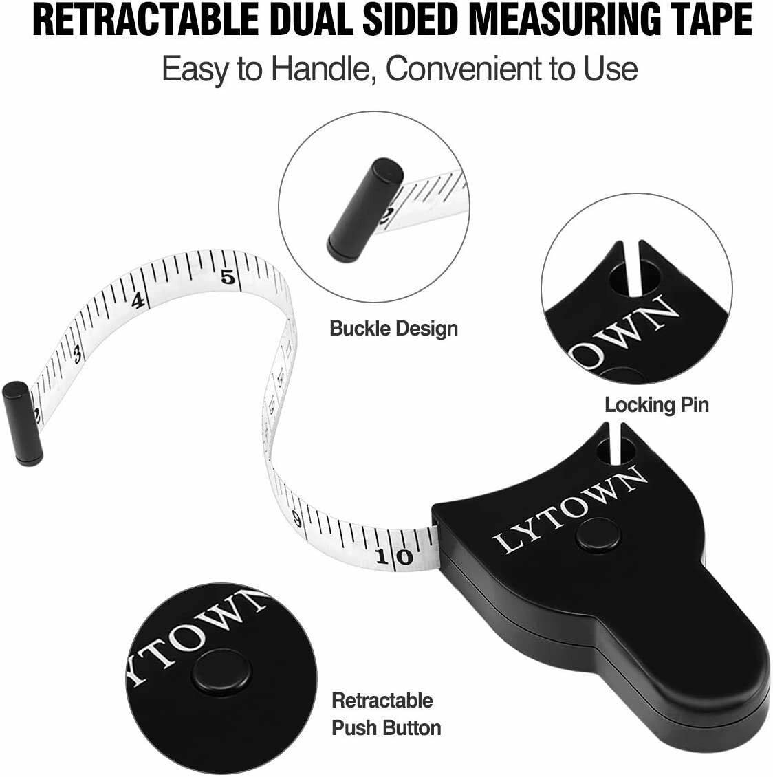 2 Pack Soft Automatic Retractable Tape Measure.60inch/150cm Body  Waist,Tailor Sewing Craft, Cloth Fabric Measurement Digital Tape,Mini  Collectible