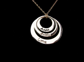 Anniversary love sterling Necklace - Vintage Faith hope eternity Pendant... - $85.00