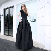 Grace Emerald GREEN A Line Long Skirt Taffeta Holiday High Waist 40in,Plus image 5