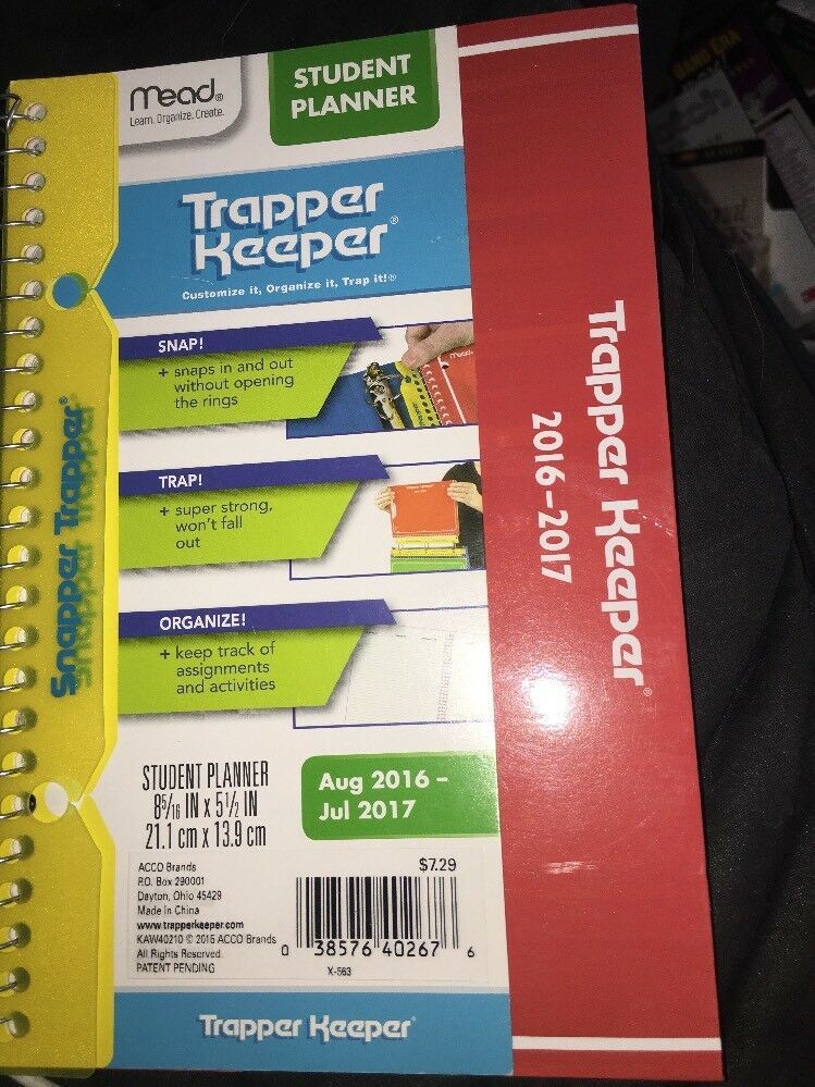 mead student planner trapper keeper 8 5/16 In / 5 1/2 InBrand New