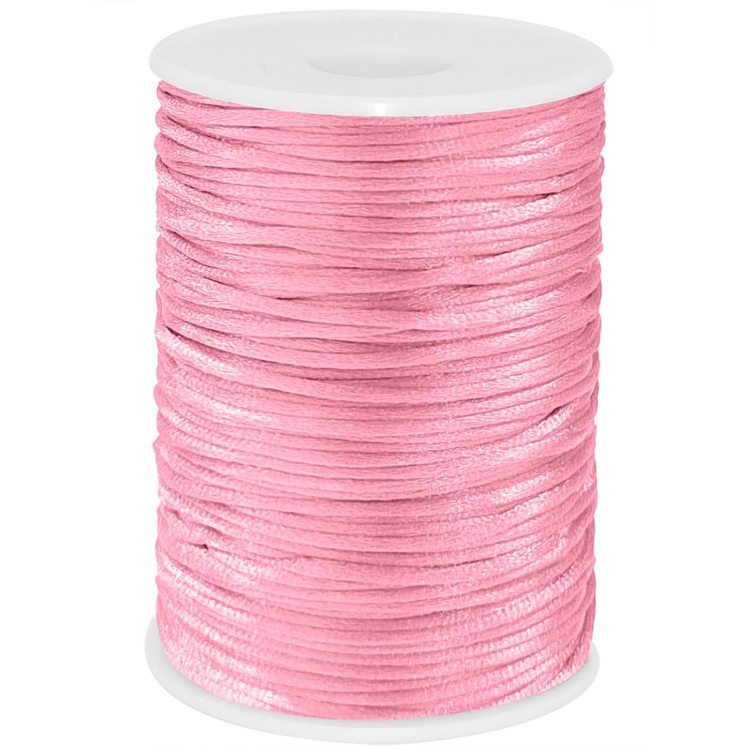 10 Colors 2.5mm Satin Nylon Trim Cord Rattail Silk Cord 109 Yards Nylon  String Satin Craft Knotting Cord for Friendship Bracelet Necklace Chinese