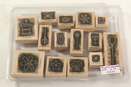 Stampin' Up! Stippled Celebrations Wood Rubber Stamps All Occasions 2003 Retired - $12.99