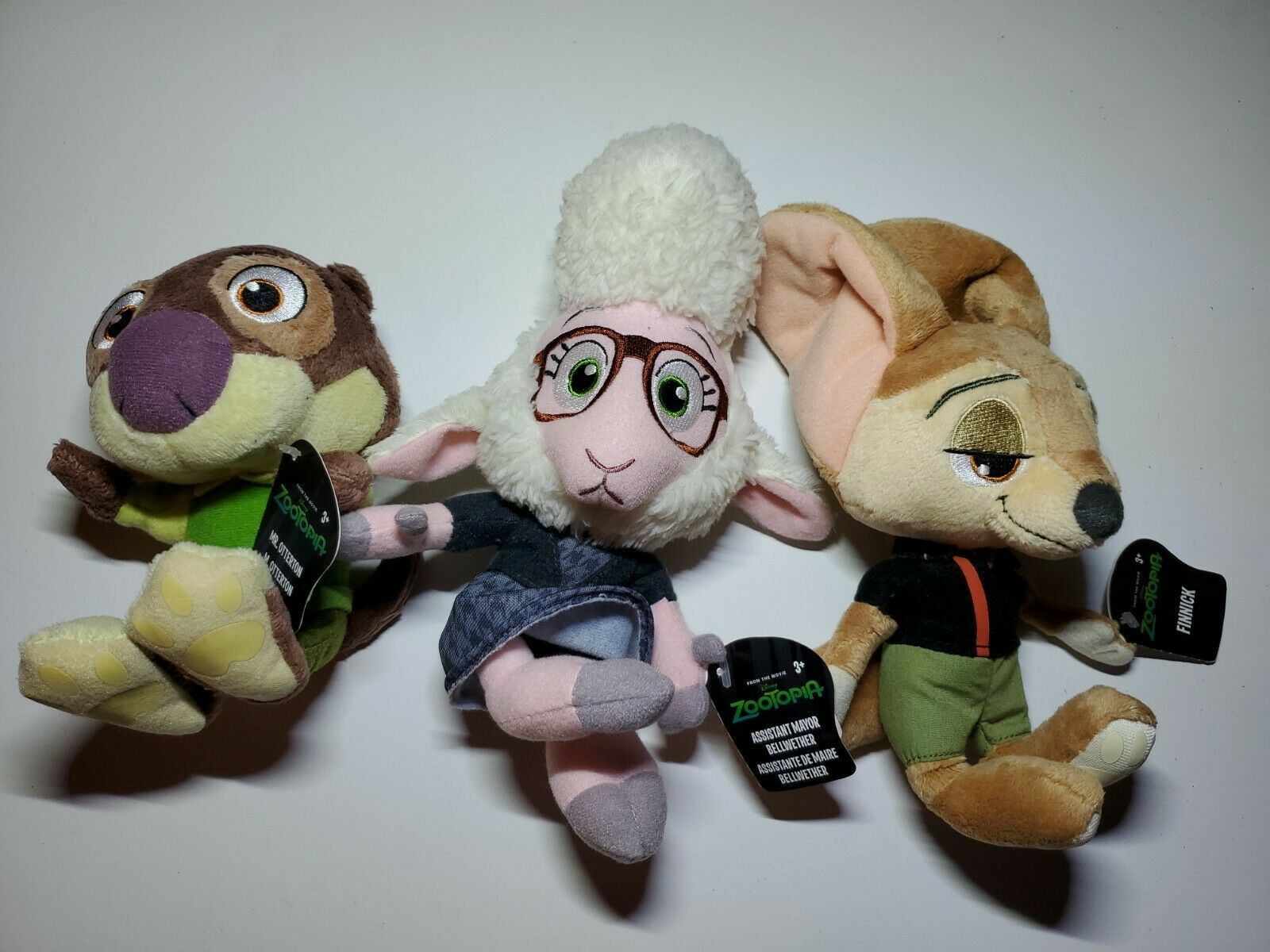 Zootopia 2 Piece Plush Lot Nick Wilde Fox & Mr. Otterton Otter Tomy Disney  Nice!