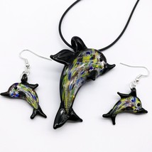 1Set Dolphin Lampwork Glass Murano Bead Necklace Earring FASHION There are six c - $14.86