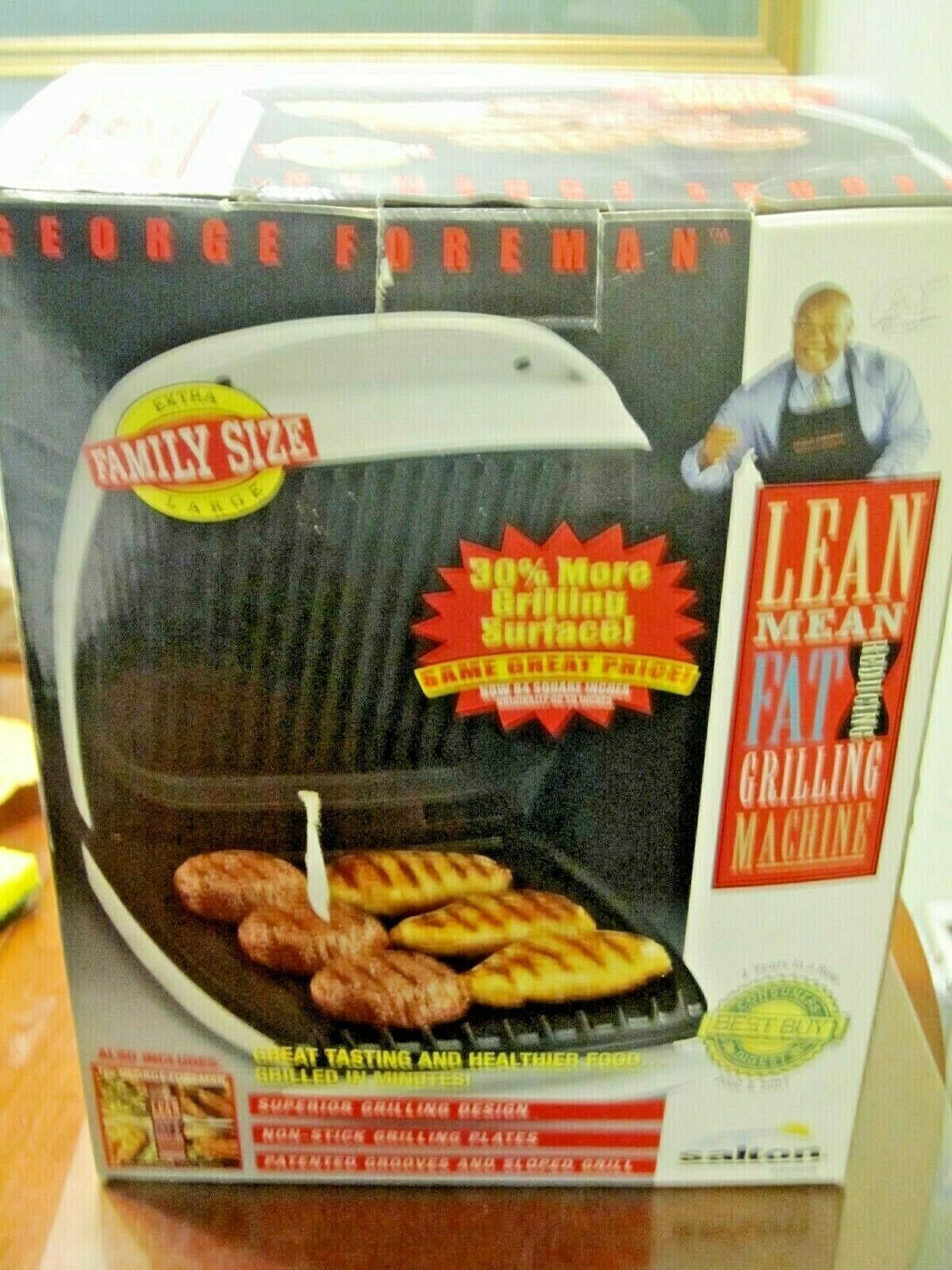 Vintage George Foreman White GR-20 Family Size Grilling Machine