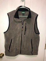 L.L.Bean Gray Fleece Sleeveless Jacket Full Zip Vest Men&#39;s Medium - $32.66
