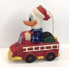 Walt Disney Productions DONALD DUCK Fire Engine Truck Christmas Tree Orn... - $12.00