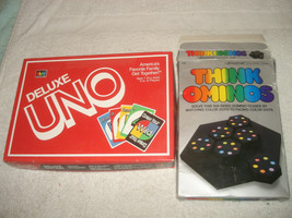 Vintage 184 Think Ominos 1986 UNO Deluxe game lot complete - $12.86