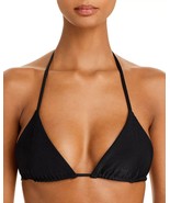 Frankies Bikinis BLACK Tia Ribbed Bikini Swim Top, US Large - $49.22