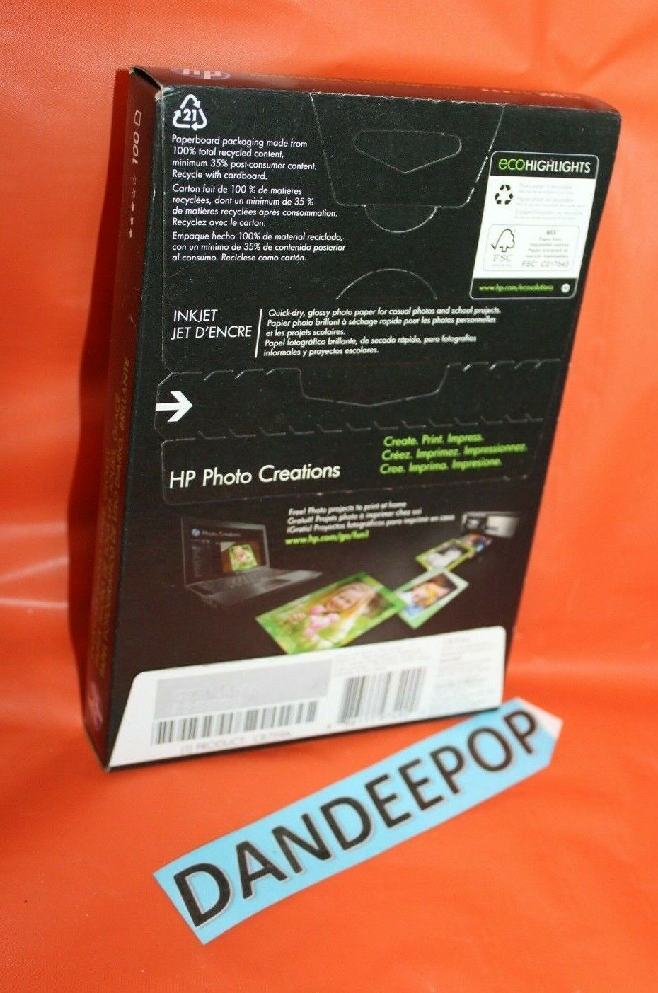 HP Everyday Printer Glossy Photo Paper 100 Sheets 4x6 All Inkjet