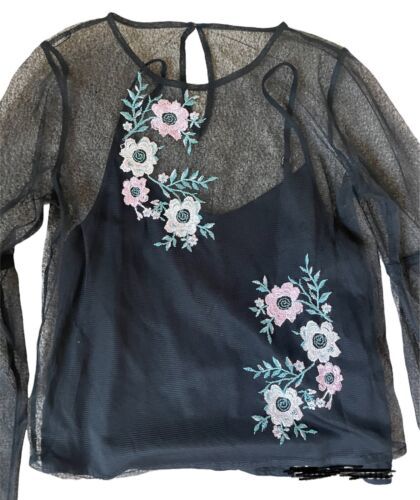 Hollister Womens Long Sleeve Black Sheer Top and 30 similar items