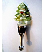 Millefiori Glass Christmas Tree Bottle Topper Stopper New In Gift Box - $14.80